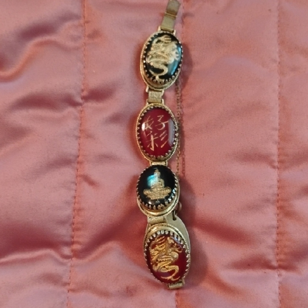 Vintage Red and Black Dragon Bracelet